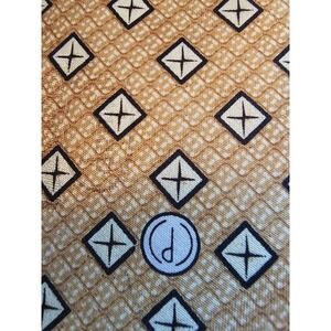Dunhill Silk Tie Geometric Diamond Pattern‎ Gold Men's Necktie Luxury